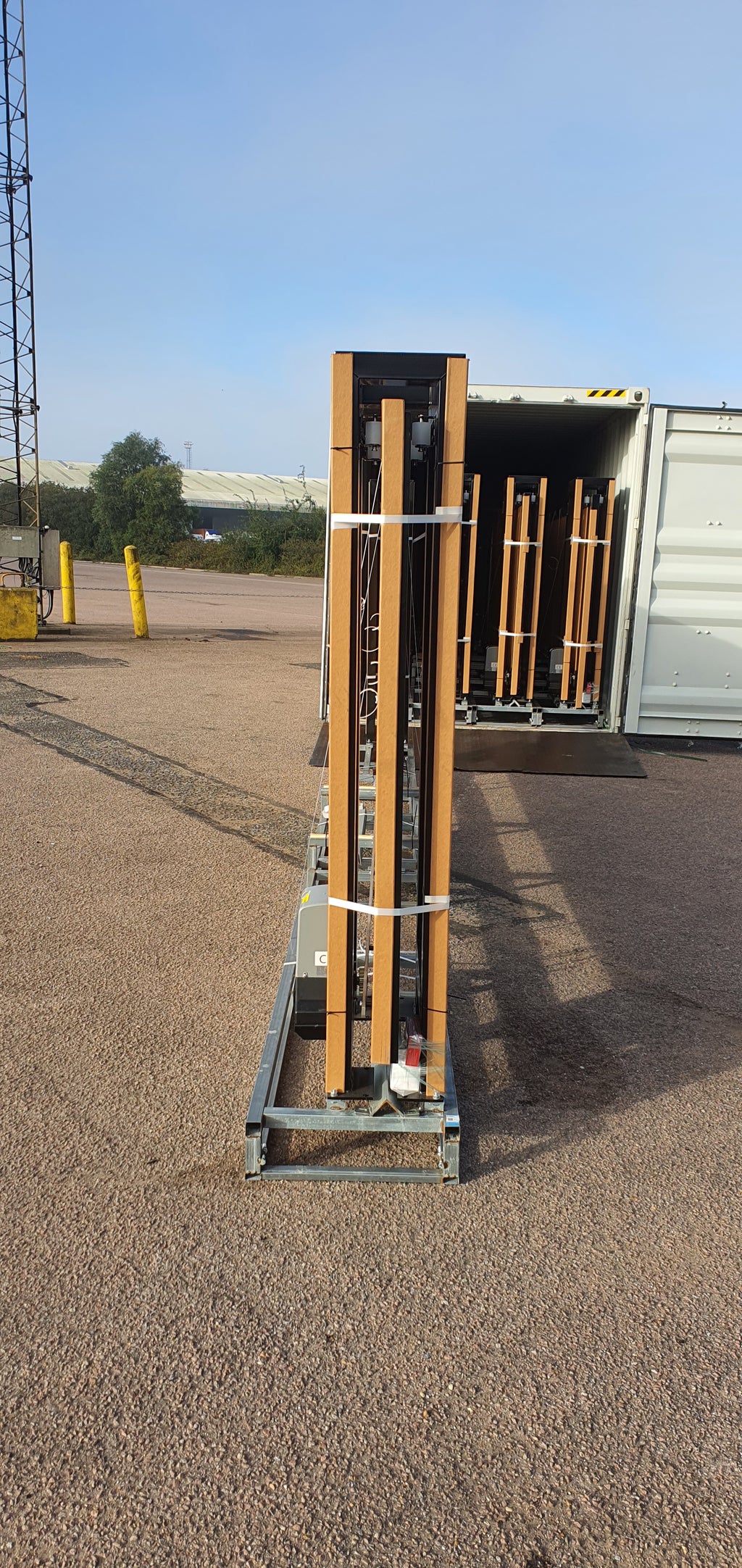 New 20ft PD20MS Electric Cantilever Gate with TEAK Composite Finish