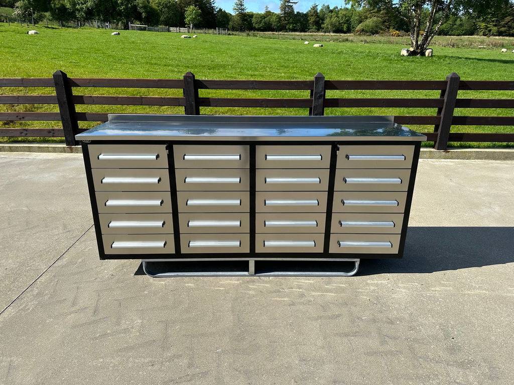 New 7ft Stainless Steel Workbench with 20 Drawers