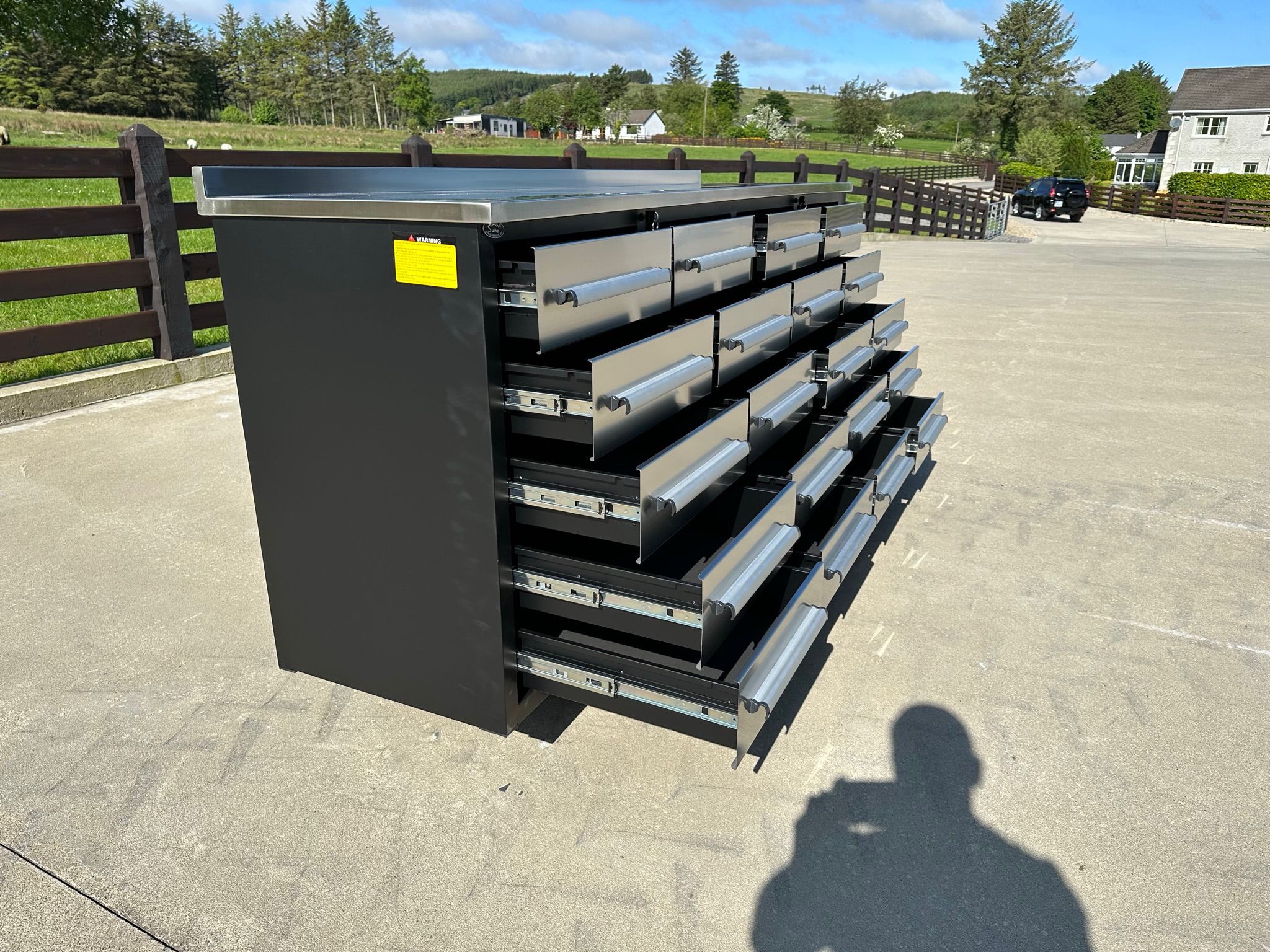 New 7ft Stainless Steel Workbench with 20 Drawers