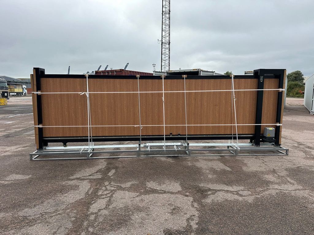 New 20ft PD20MS Electric Cantilever Gate with TEAK Composite Finish