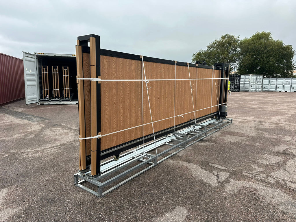 New 20ft PD20MS Electric Cantilever Gate with TEAK Composite Finish