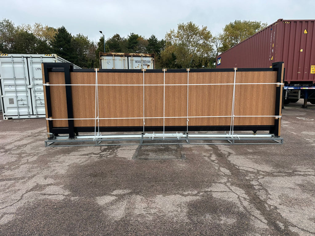 New 20ft PD20MS Electric Cantilever Gate with TEAK Composite Finish