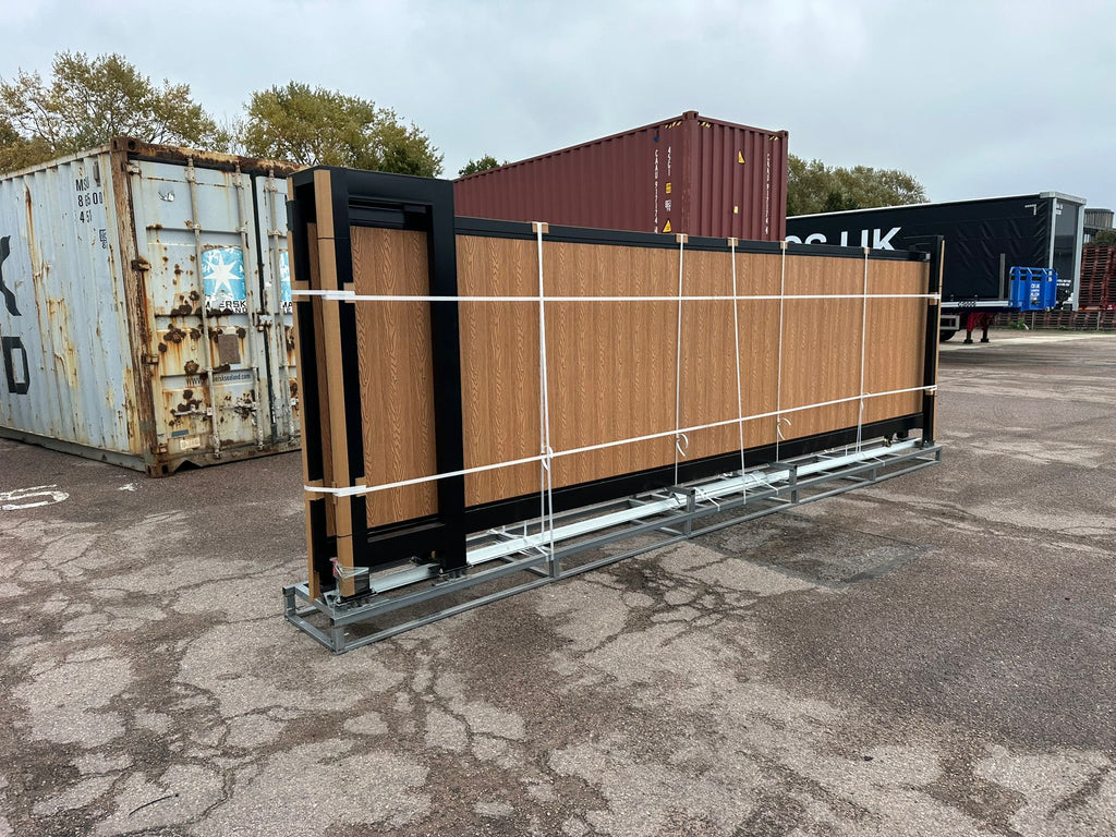New 20ft PD20MS Electric Cantilever Gate with TEAK Composite Finish