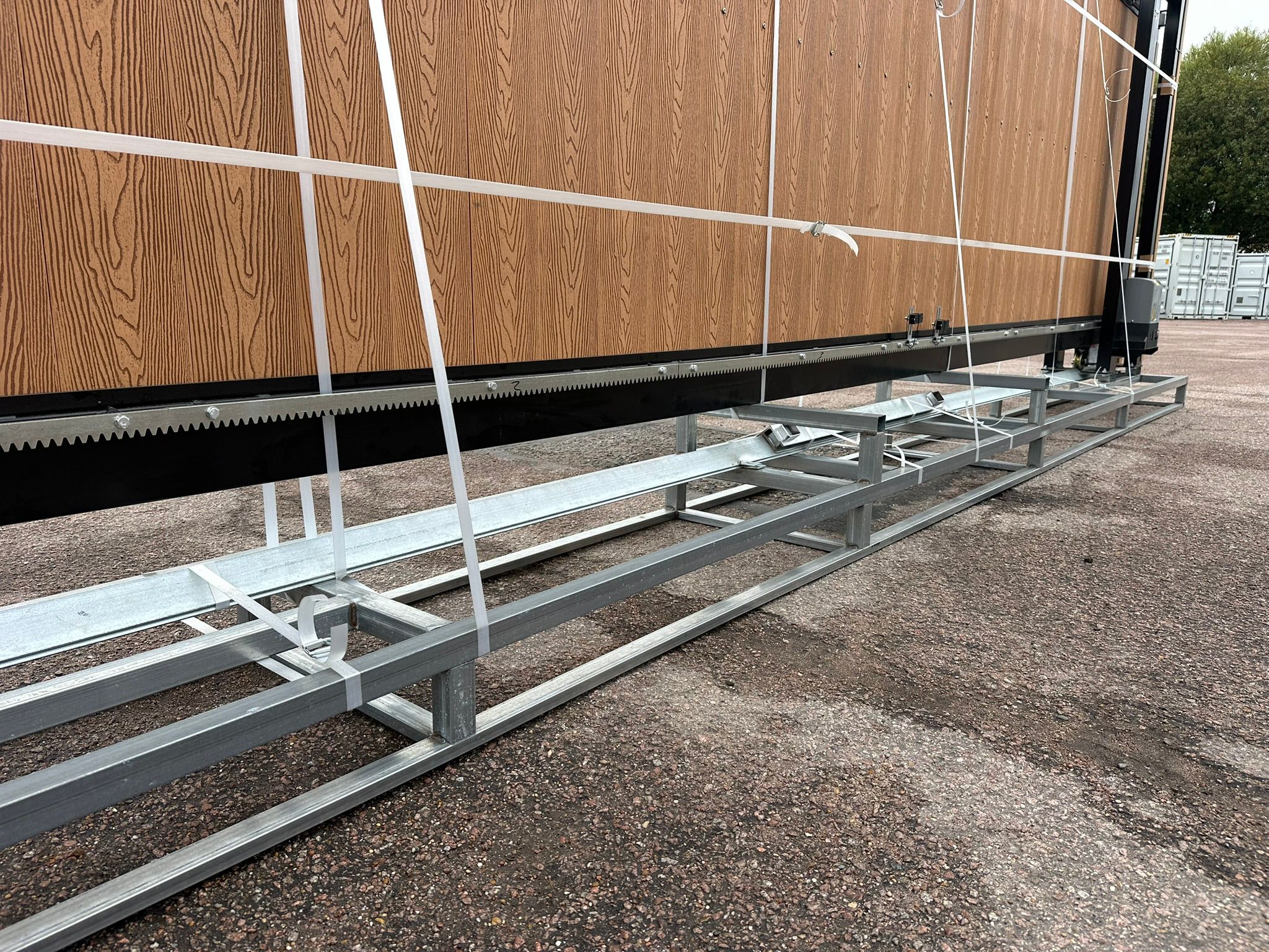 New 20ft PD20MS Electric Cantilever Gate with TEAK Composite Finish