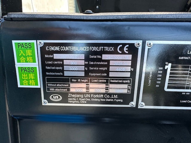New 2025 UN 3Ton N-Series Diesel Counter Balance Forklift
