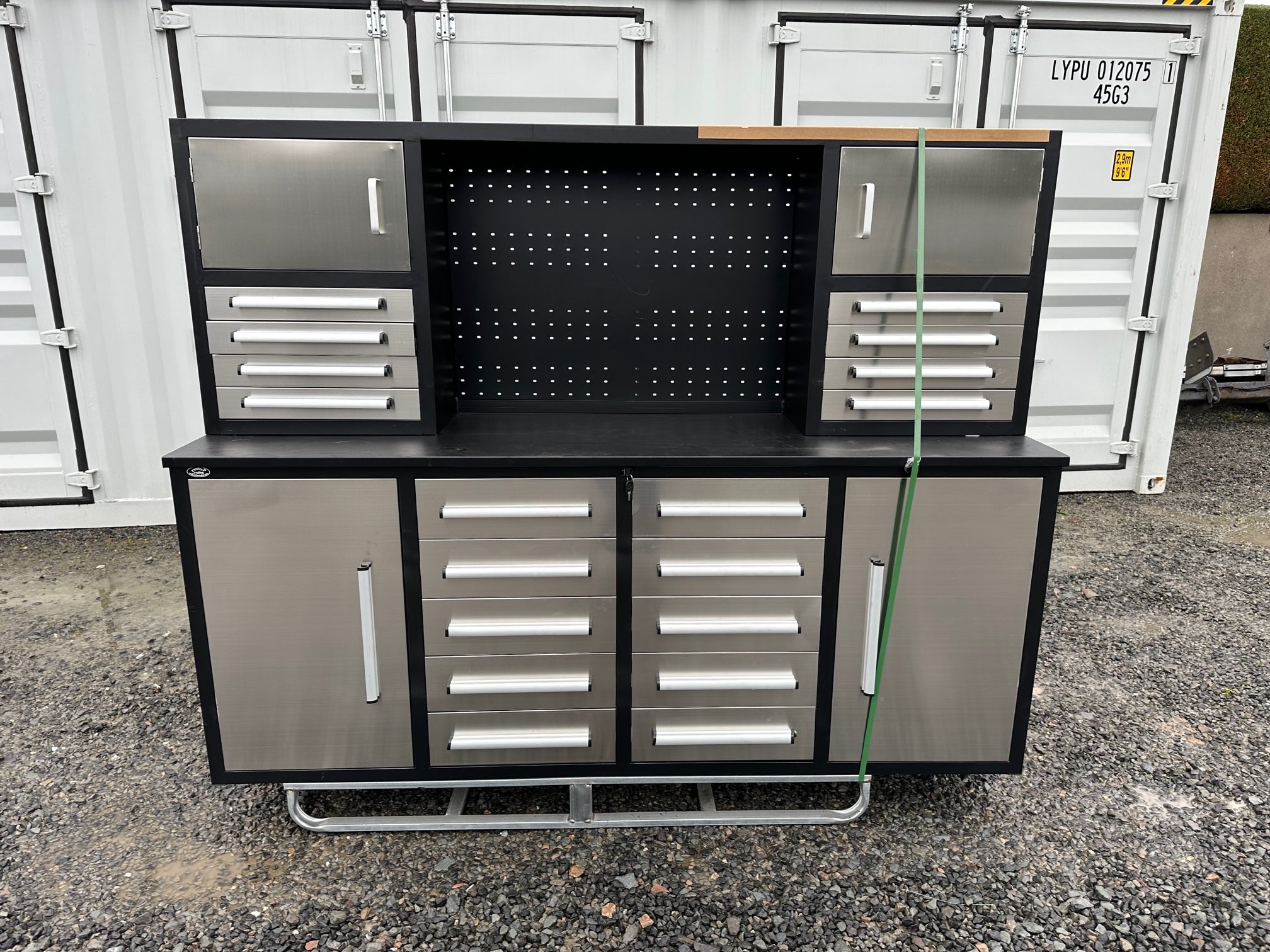 New Stainless Steel 7ft Workbench with 18 Drawers & 4 Cabinets