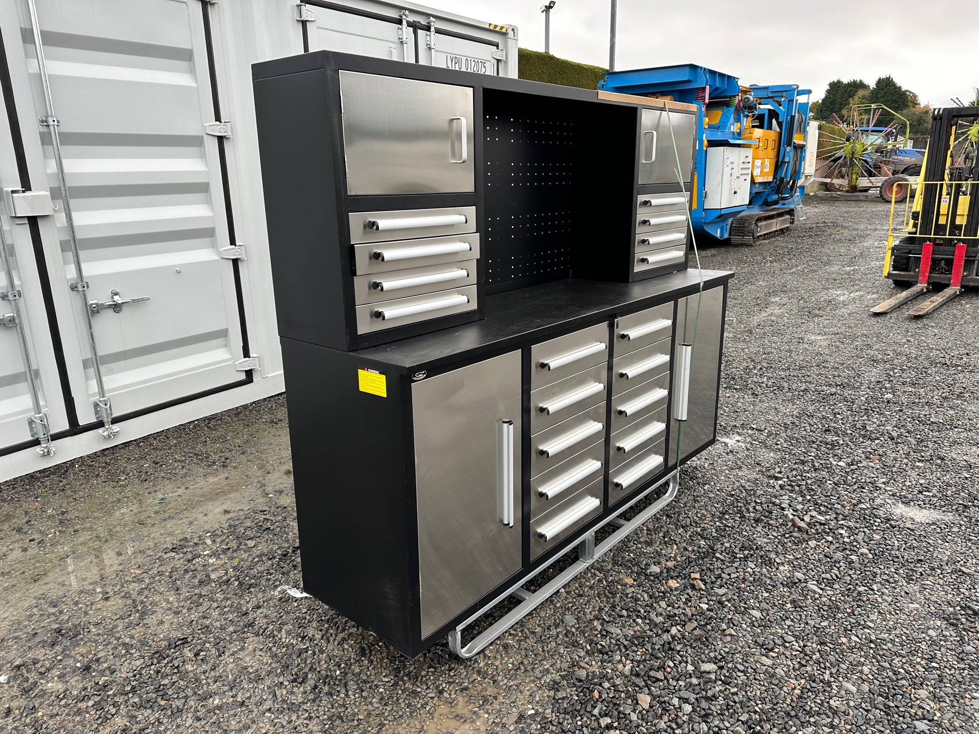 New Stainless Steel 7ft Workbench with 18 Drawers & 4 Cabinets