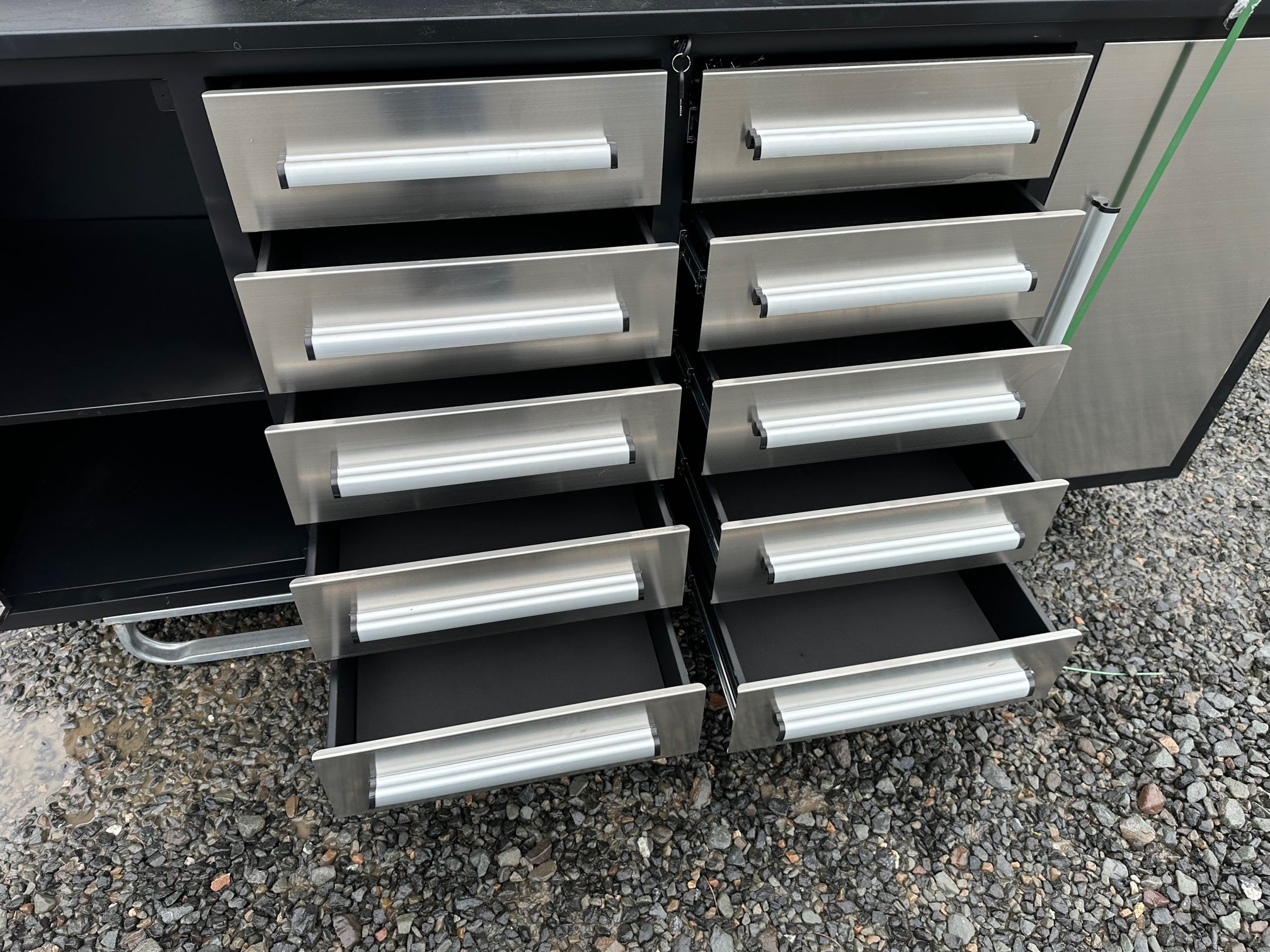 New Stainless Steel 7ft Workbench with 18 Drawers & 4 Cabinets