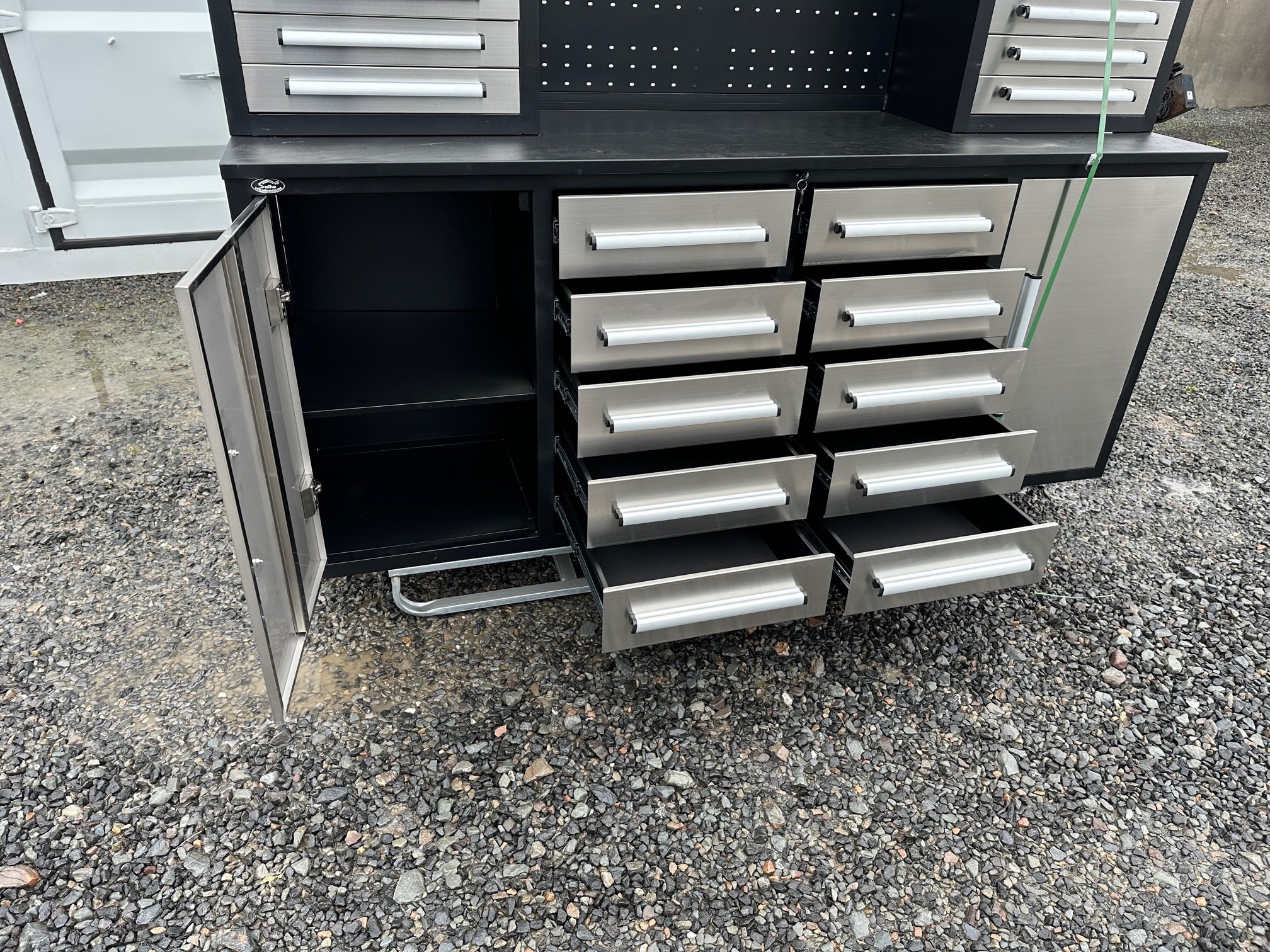 New Stainless Steel 7ft Workbench with 18 Drawers & 4 Cabinets