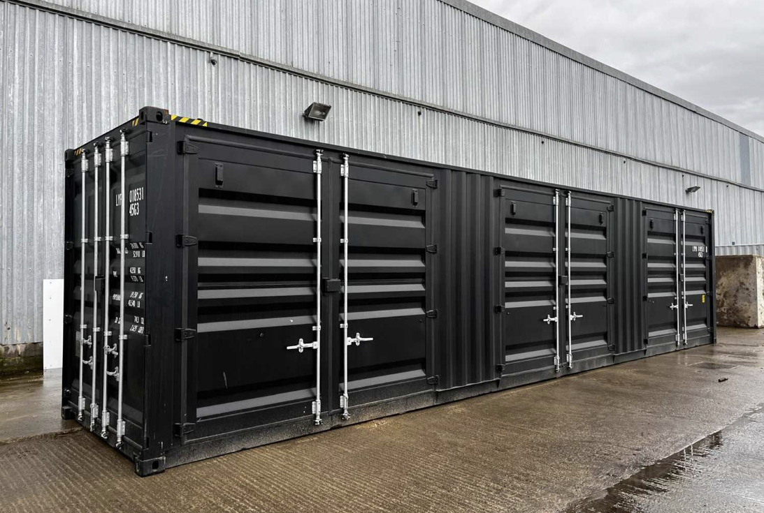 40ft High Cube Container with 3 Side Doors (1 Ship) BLACK