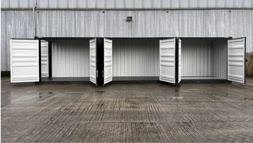 40ft High Cube Container with 3 Side Doors (1 Ship) BLACK