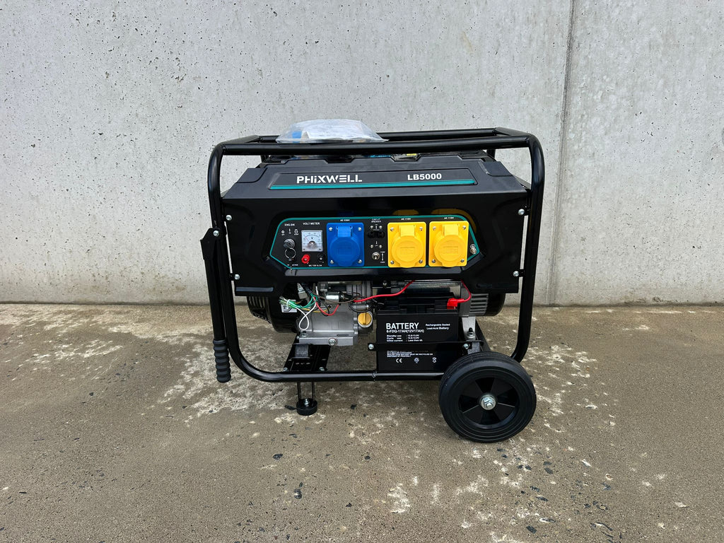 New Phixwell LB5000 Petrol Site Generator, 110V/ 230V, 15HP