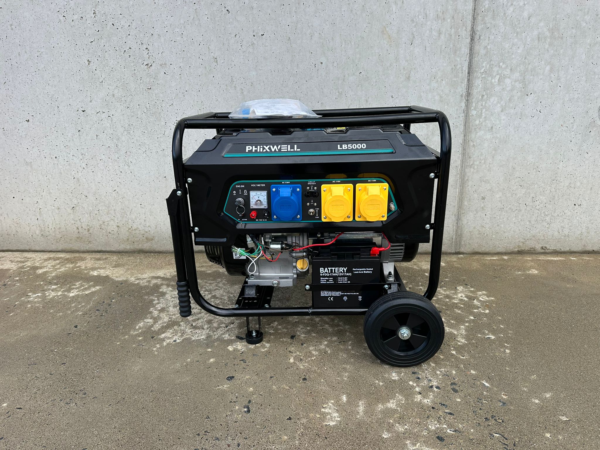 New Phixwell LB5000 Petrol Site Generator, 110V/ 230V, 15HP