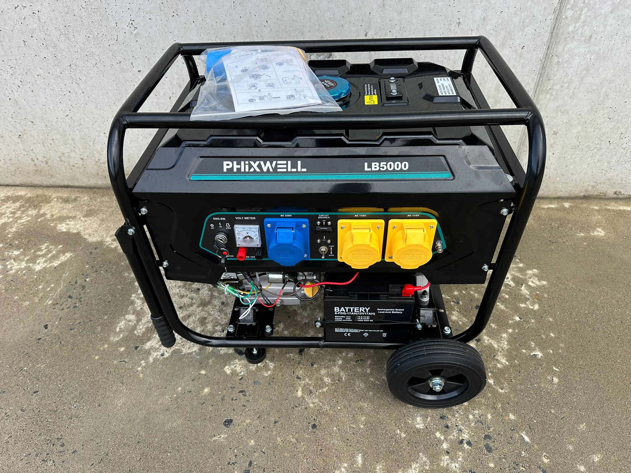 New Phixwell LB5000 Petrol Site Generator, 110V/ 230V, 15HP