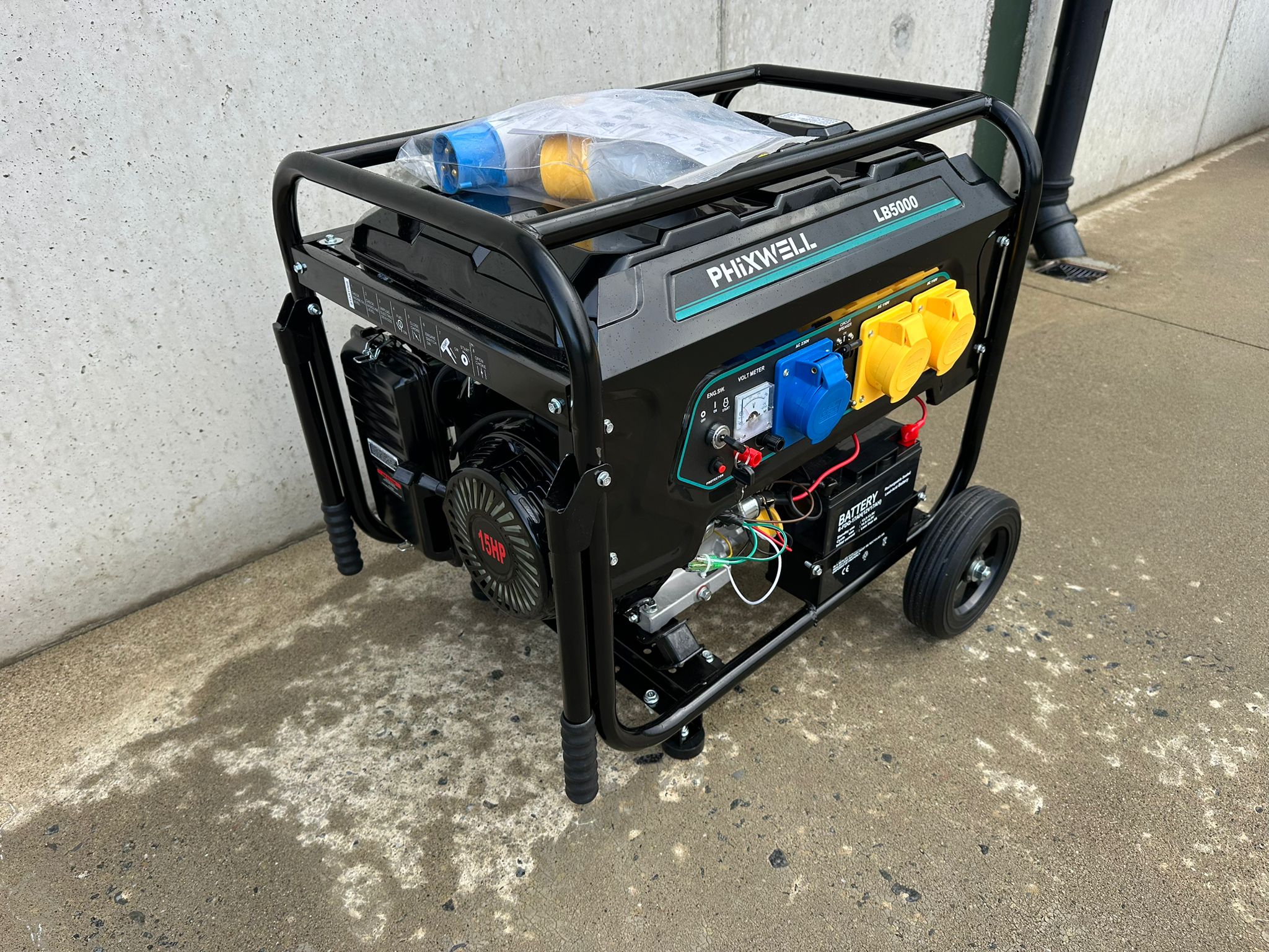 New Phixwell LB5000 Petrol Site Generator, 110V/ 230V, 15HP