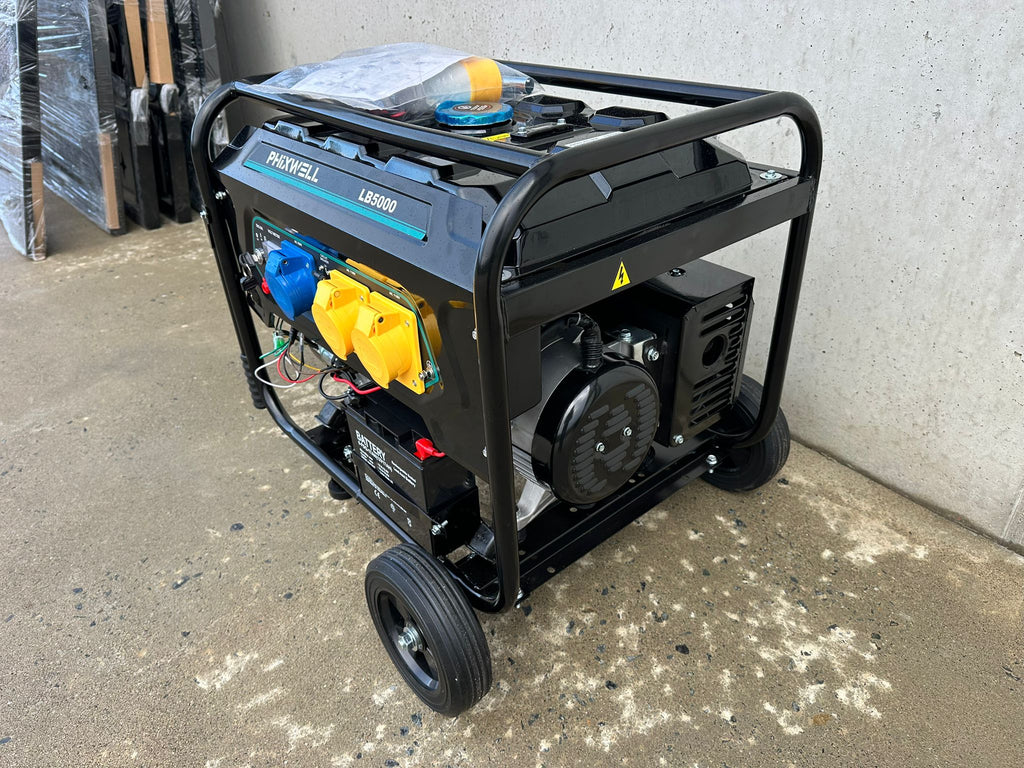 New Phixwell LB5000 Petrol Site Generator, 110V/ 230V, 15HP