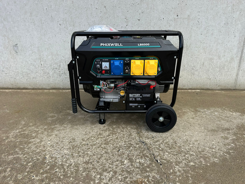 New Phixwell LB6000 Petrol Site Generator, 110V/ 230V, 15HP