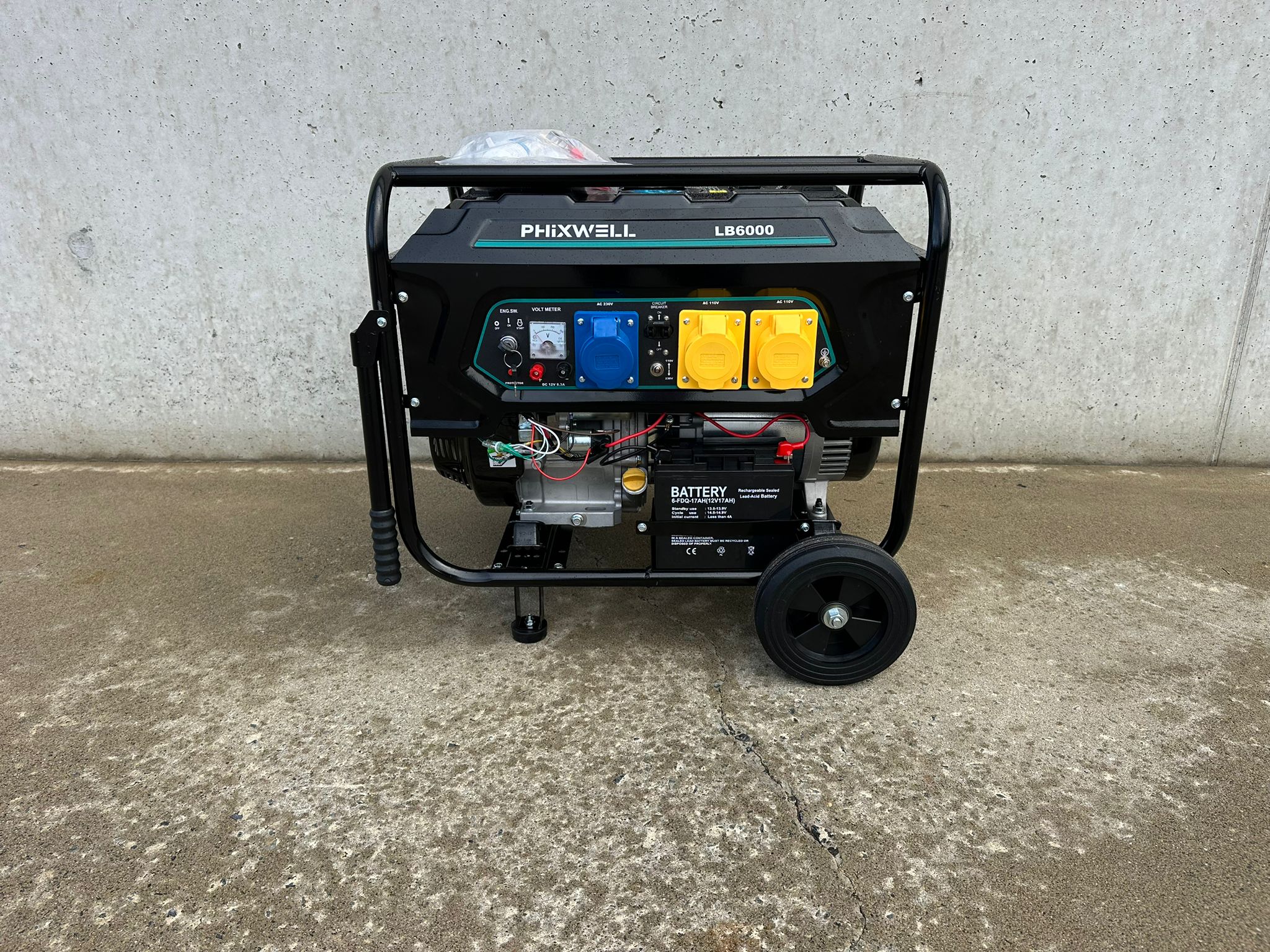 New Phixwell LB6000 Petrol Site Generator, 110V/ 230V, 15HP
