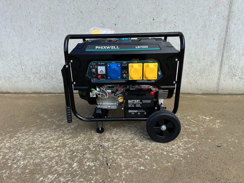 New Phixwell LB7000 Petrol Site Generator, 110V/ 230V, 17HP