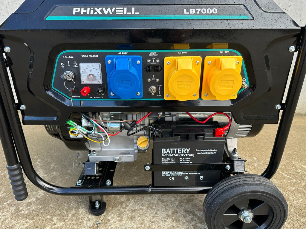 New Phixwell LB7000 Petrol Site Generator, 110V/ 230V, 17HP