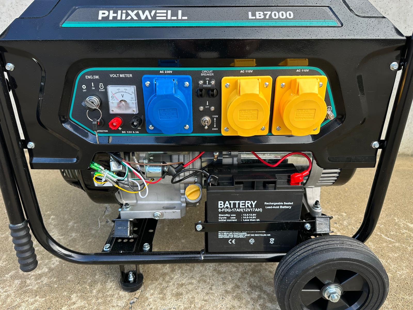 New Phixwell LB7000 Petrol Site Generator, 110V/ 230V, 17HP