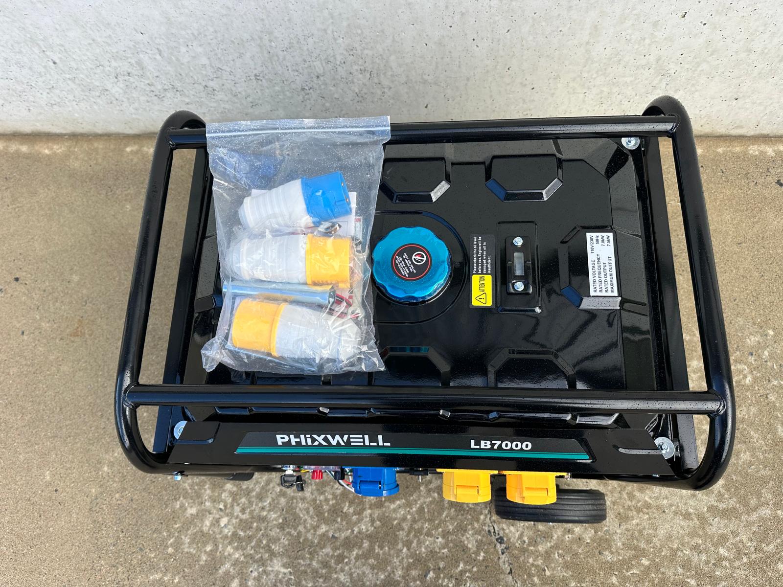 New Phixwell LB7000 Petrol Site Generator, 110V/ 230V, 17HP