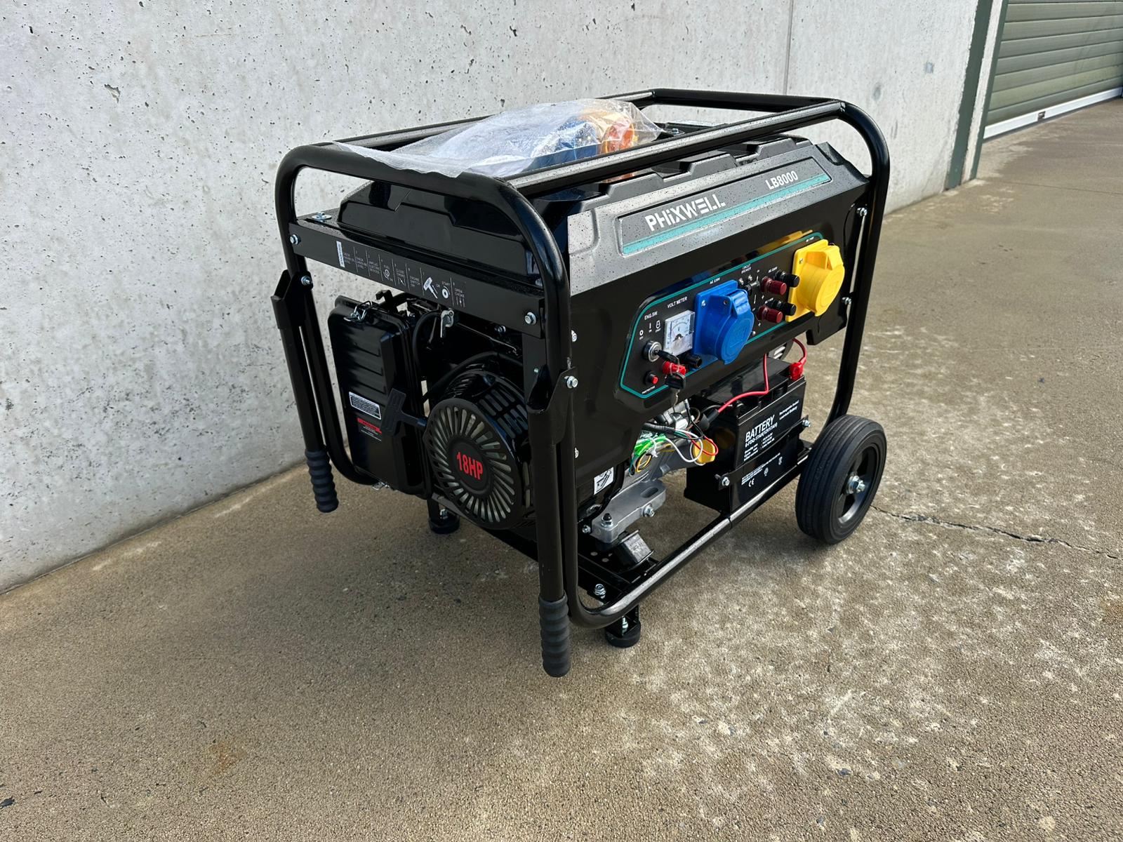 New Phixwell LB8000 Petrol Site Generator, 110V/ 230V, 18HP