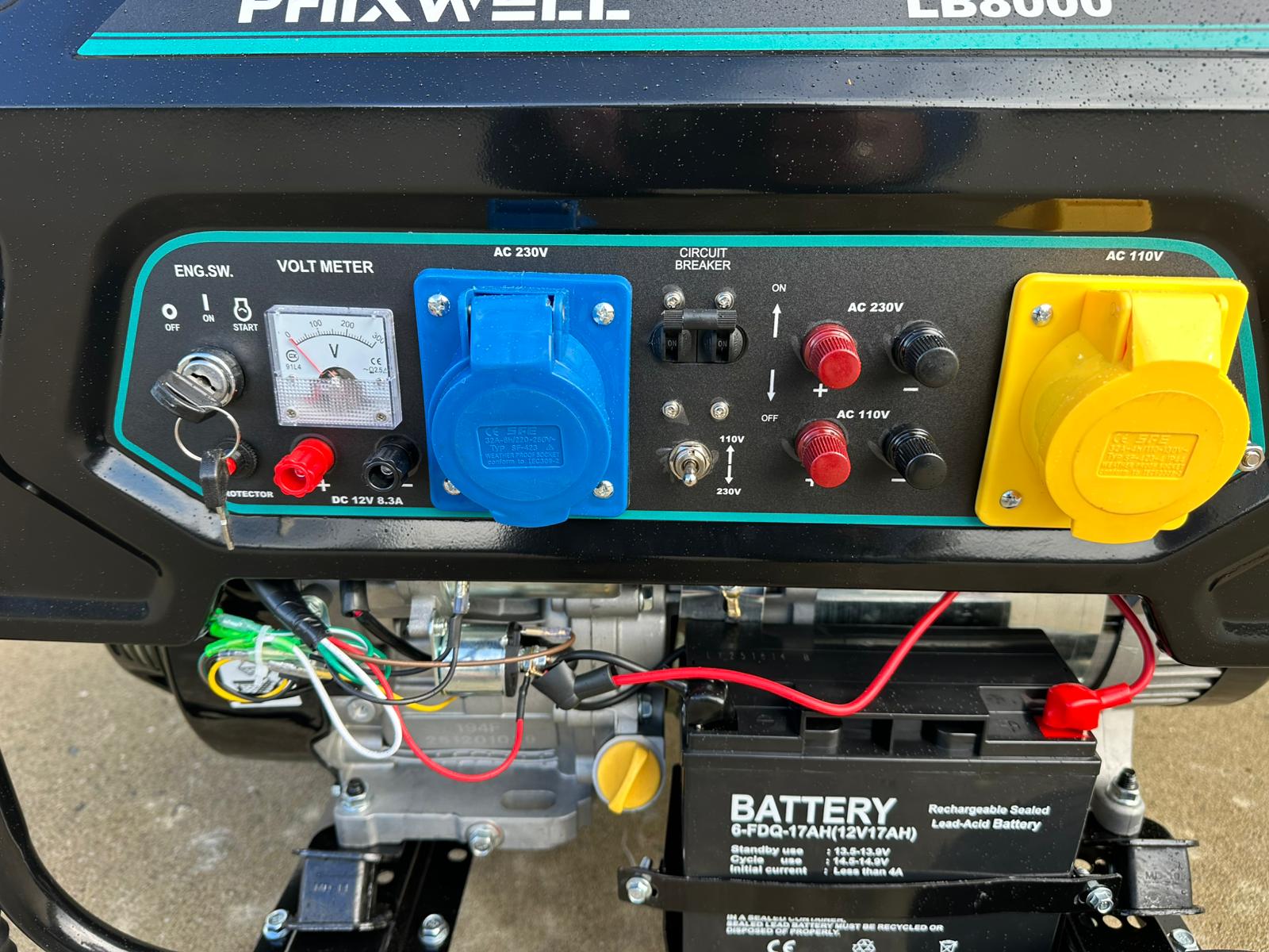 New Phixwell LB8000 Petrol Site Generator, 110V/ 230V, 18HP