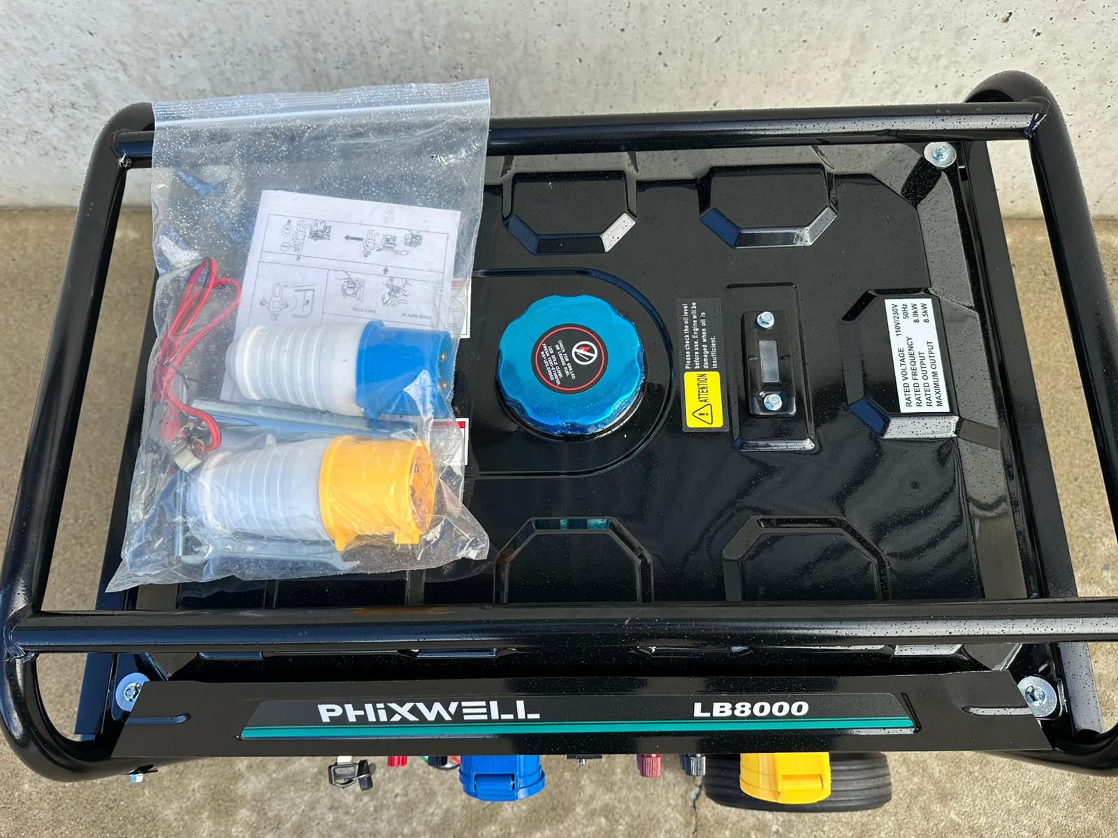 New Phixwell LB8000 Petrol Site Generator, 110V/ 230V, 18HP