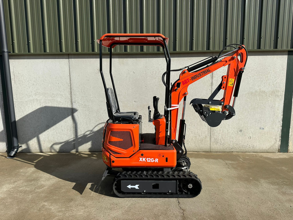 New AGT XK12G-R 1 Ton Mini Excavator, Rubber Tracks, Blade, Canopy, Petrol Engine (Copy)