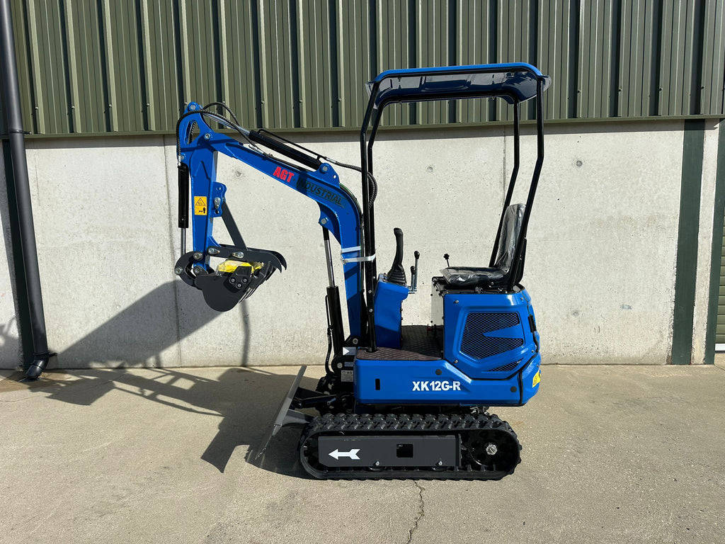 New AGT KX12R 1 Ton Mini Excavator, Rubber Tracks, Blade, Canopy, Petrol Engine