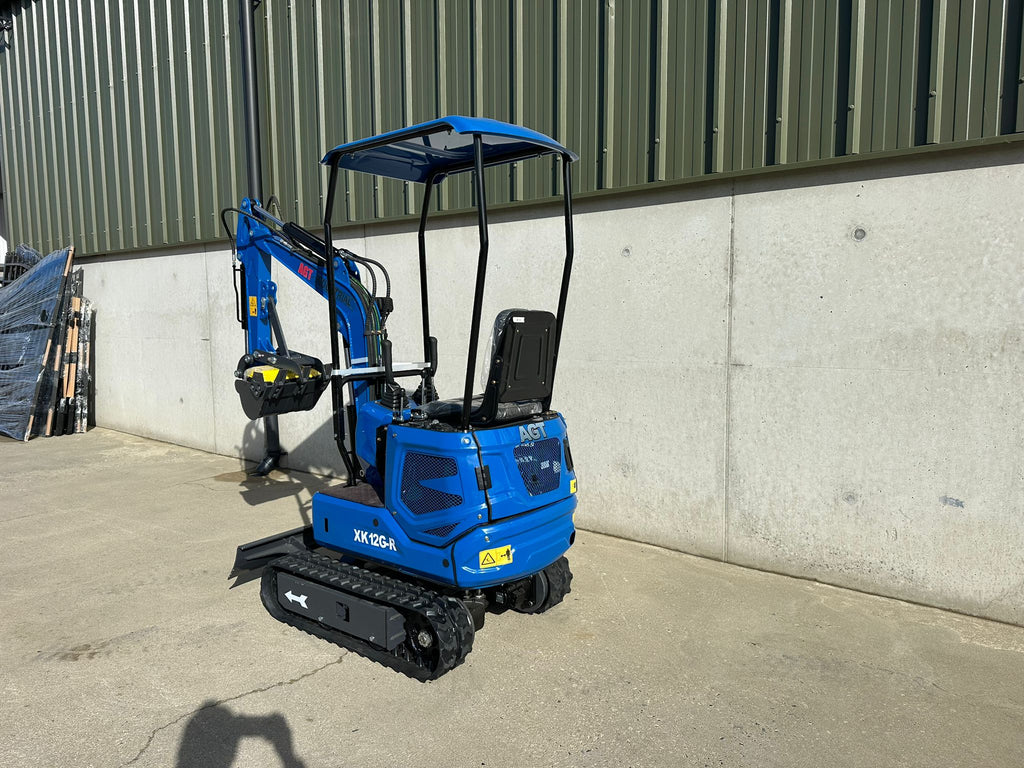 New AGT KX12R 1 Ton Mini Excavator, Rubber Tracks, Blade, Canopy, Petrol Engine