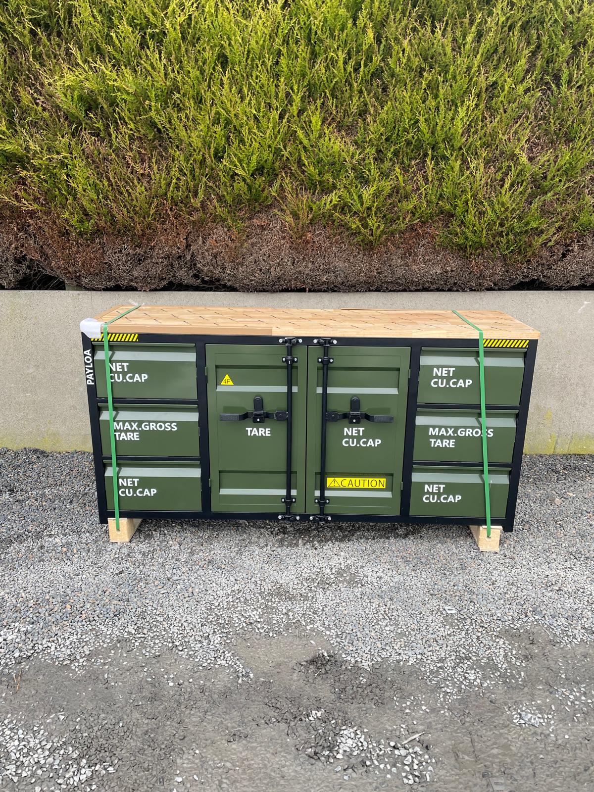 New Industrial Style 6.5ft Workbench with 6 Drawers & 2 Cabinets