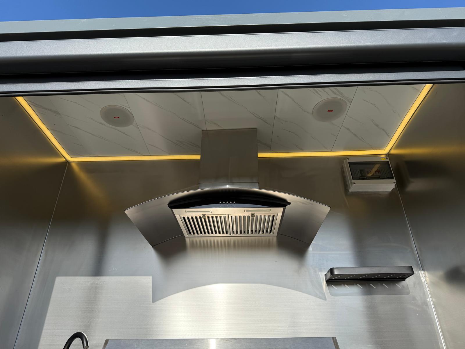 New 7ft Containerised Barbecue House with Electric Roller Shutter Door