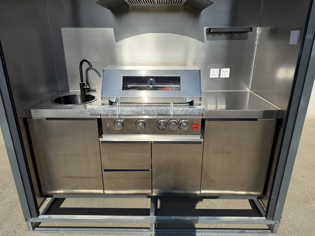 New 7ft Containerised Barbecue House with Electric Roller Shutter Door