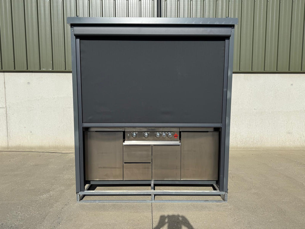 New 7ft Containerised Barbecue House with Electric Roller Shutter Door
