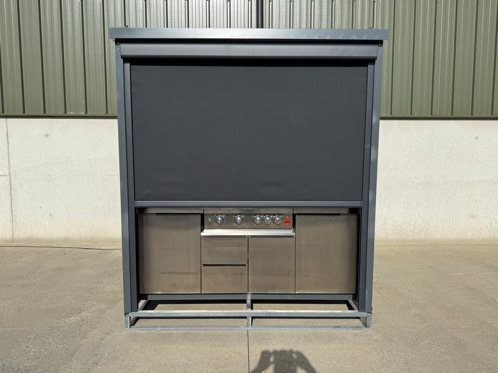 New 7ft Containerised Barbecue House with Electric Roller Shutter Door