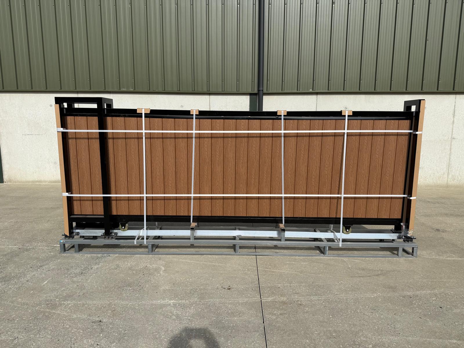 New 13ft PD13MS Electric Sliding Gate with Teak Composite Finish