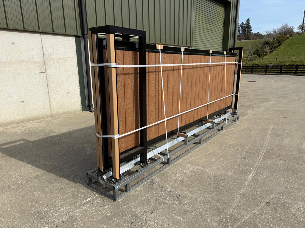 New 13ft PD13MS Electric Sliding Gate with Teak Composite Finish