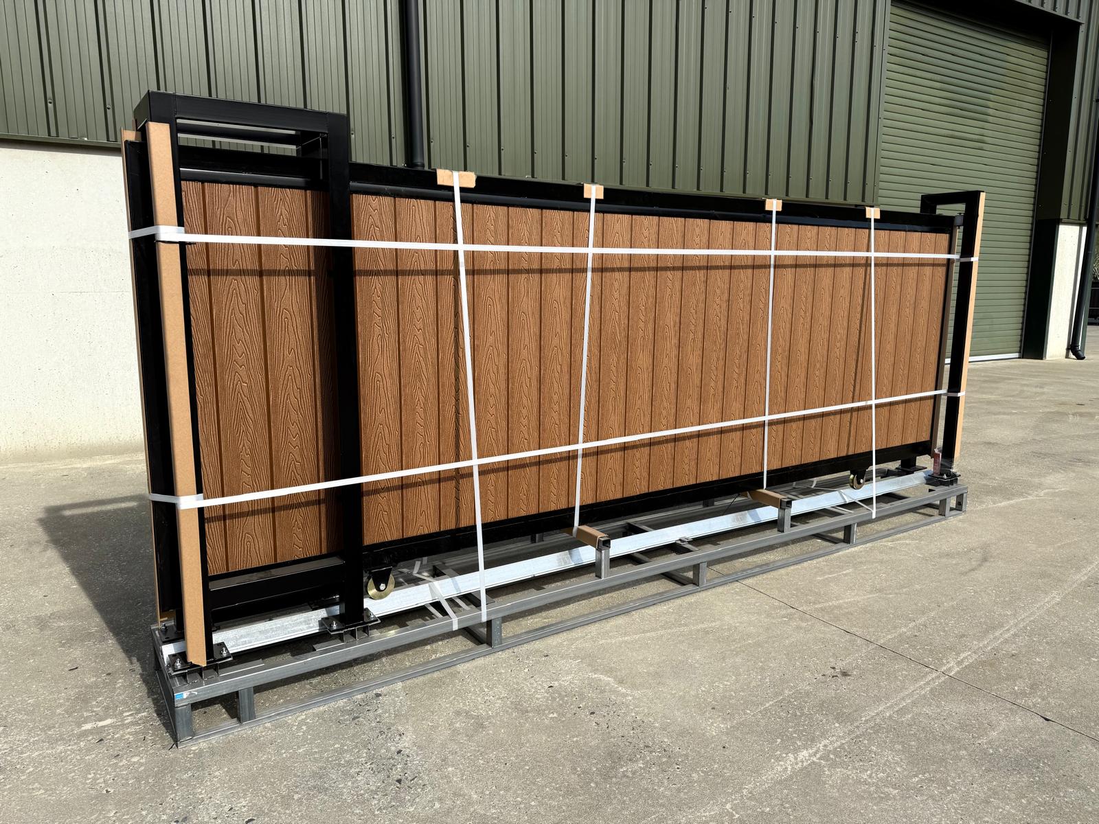 New 13ft PD13MS Electric Sliding Gate with Teak Composite Finish