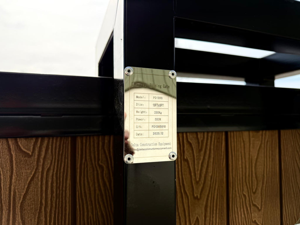 New 13ft PD13MS Electric Sliding Gate with Teak Composite Finish