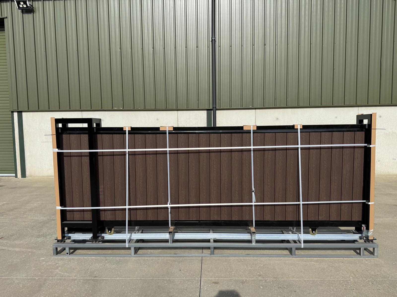 New 13ft PD13MS Electric Sliding Gate with Coffee Composite Finish