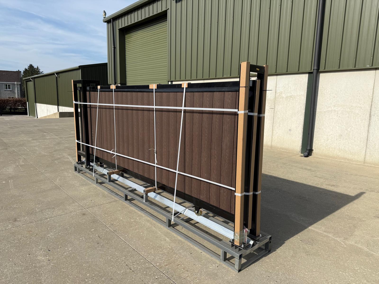 New 13ft PD13MS Electric Sliding Gate with Coffee Composite Finish