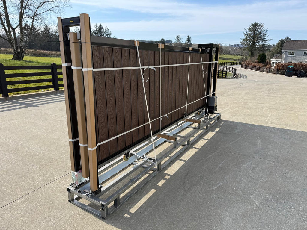New 13ft PD13MS Electric Sliding Gate with Coffee Composite Finish