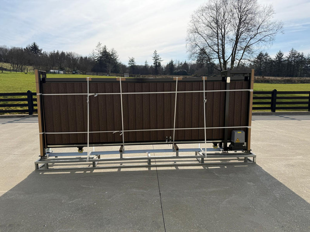 New 13ft PD13MS Electric Sliding Gate with Coffee Composite Finish