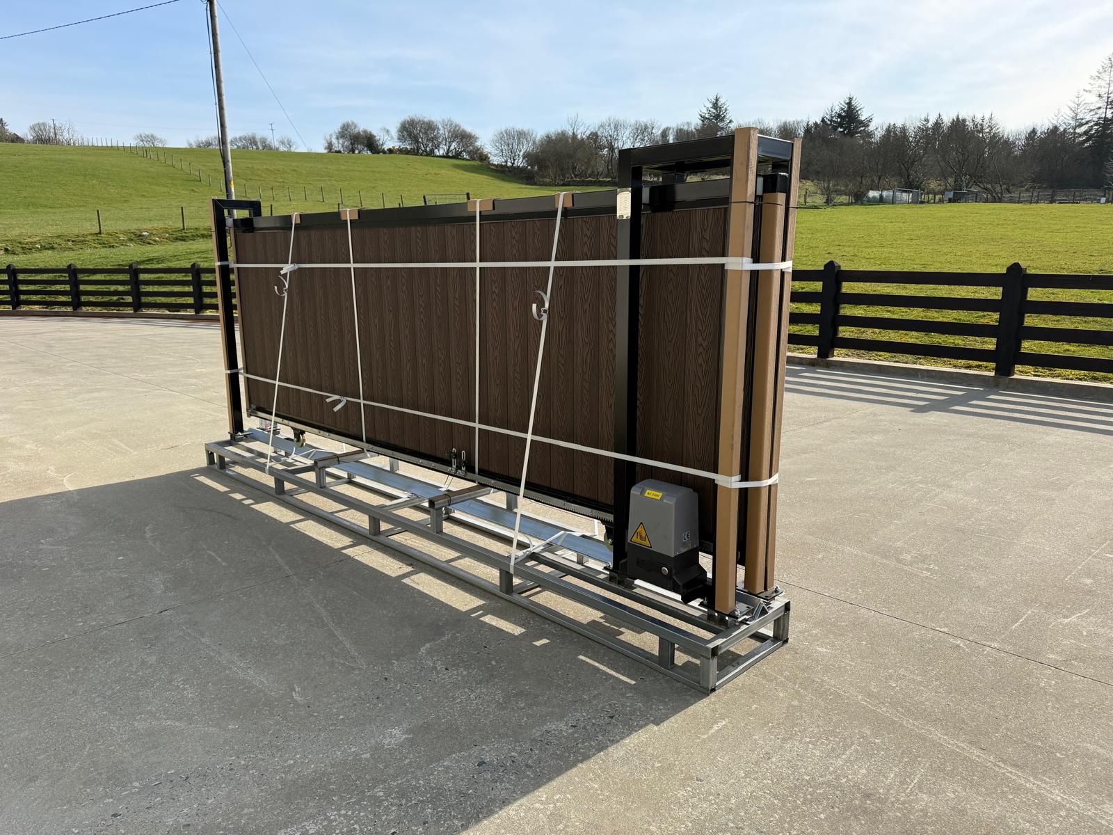 New 13ft PD13MS Electric Sliding Gate with Coffee Composite Finish