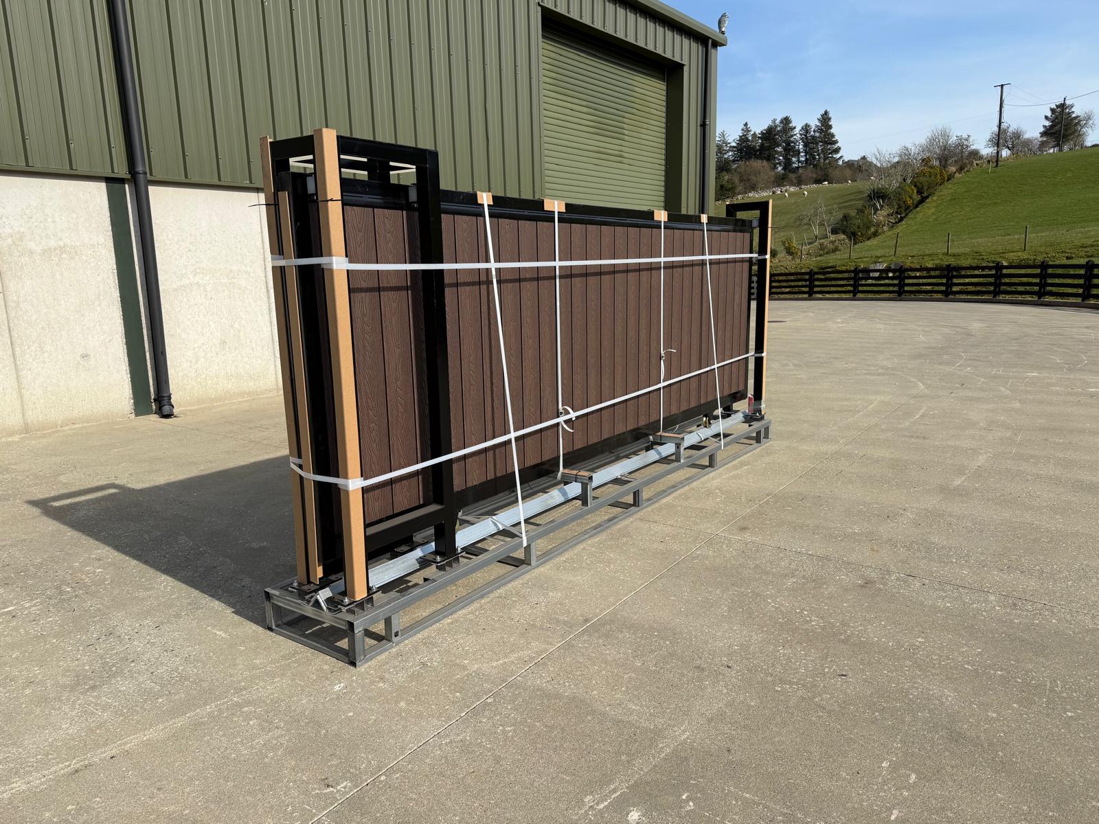 New 13ft PD13MS Electric Sliding Gate with Coffee Composite Finish