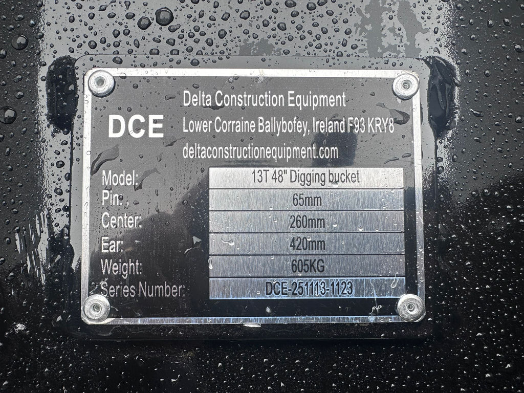 New DCE 48" Digging Bucket to suit 13 Ton Excavator