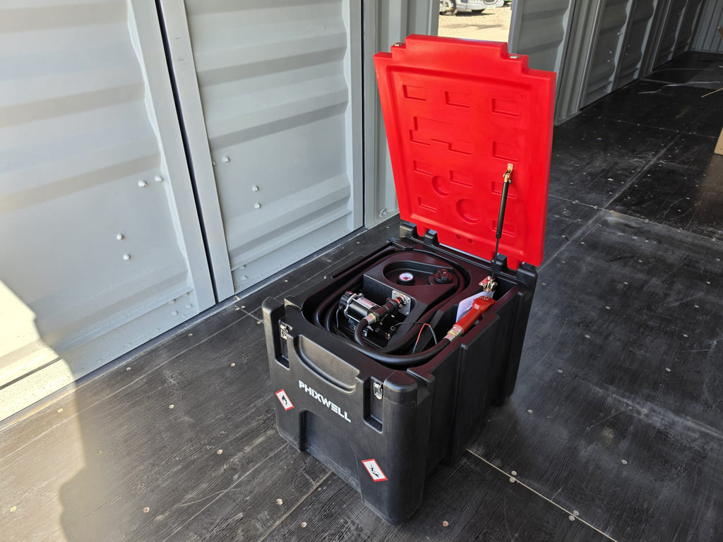 Unused Phixwell 200L Fuel Bowser With 12V Electric Pump, Delivery Hose & Gun, Fuel Gauge & Lockable Cap
